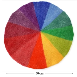 Regenboog speelkleed van wolvilt - 50 cm