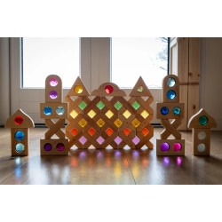 Combi set: glinster-, venster- en lichtdoorlatende blokken - 45 stuks