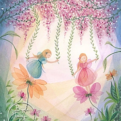 Kaart Fairies with Flowers