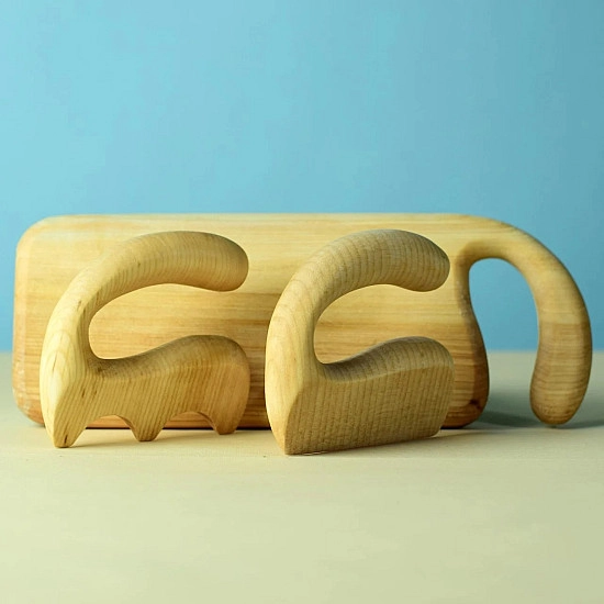 Bumbu Toys Houten Snijplank met Hakmes en Saladespatel - Set