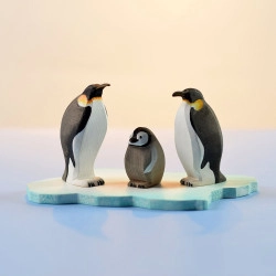 Pinguïn familie met ijsschots - SET