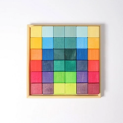 Blokkenset vierkant regenboog