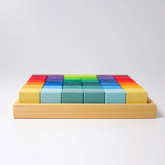 Grimm's Blokkenset vierkant regenboog