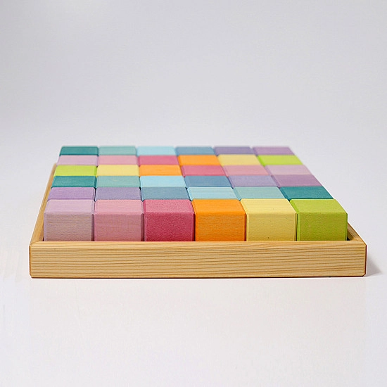 Grimm's Blokkenset vierkant pastel