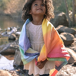 Zijden baby deken regenboog