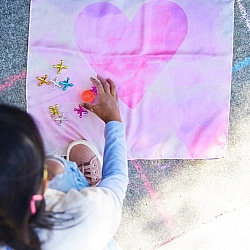 Speelzijde mini roze met hart 